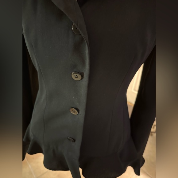 Neiman Marcus Exclusive Black Blazer Button Front Size 10 Like New - Picture 2 of 5